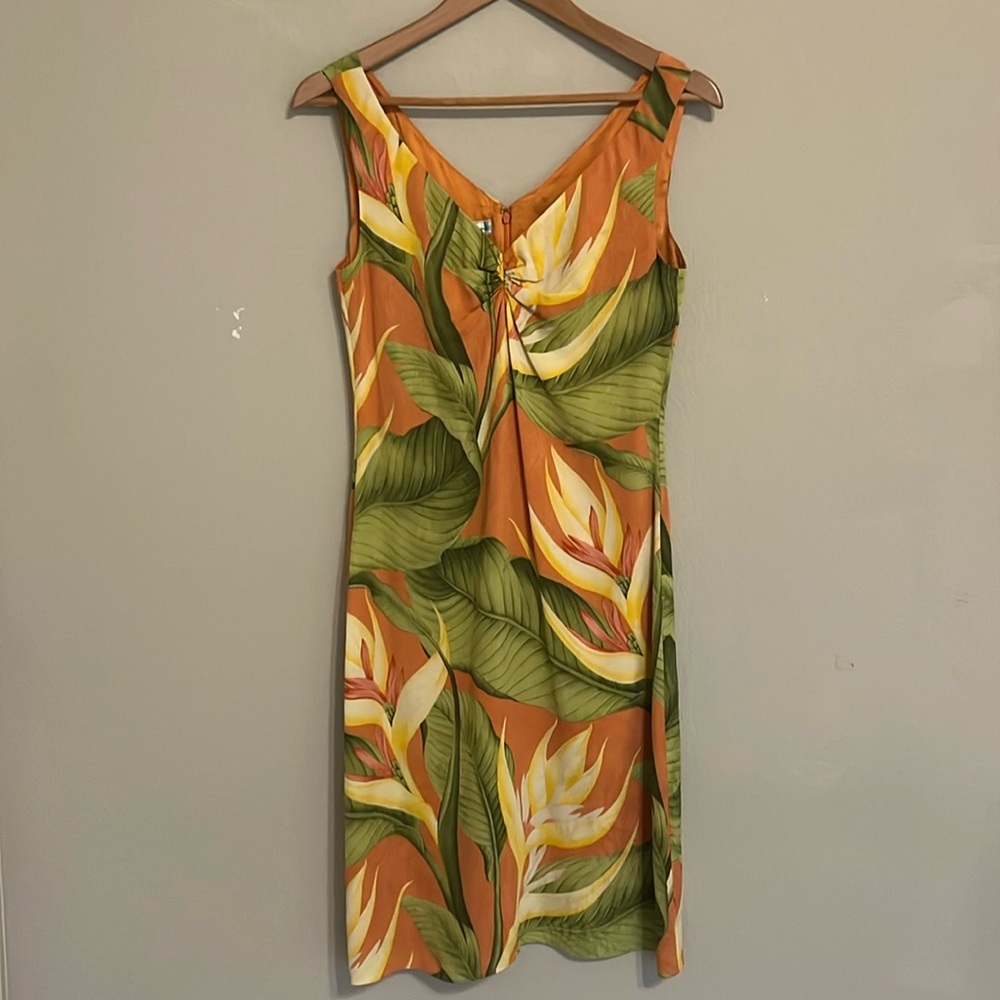 Tommy Bahama Silk Sleeveless Tropical Floral Print Dress.Size 4.